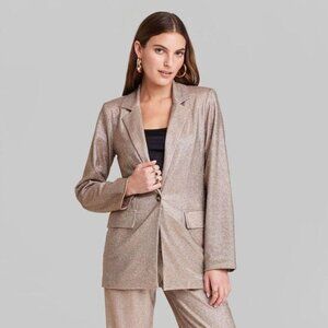 Women's Oversized Glitter Blazer - Wild Fable™ Copper XXS